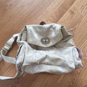 Coach Logo Print Backpack